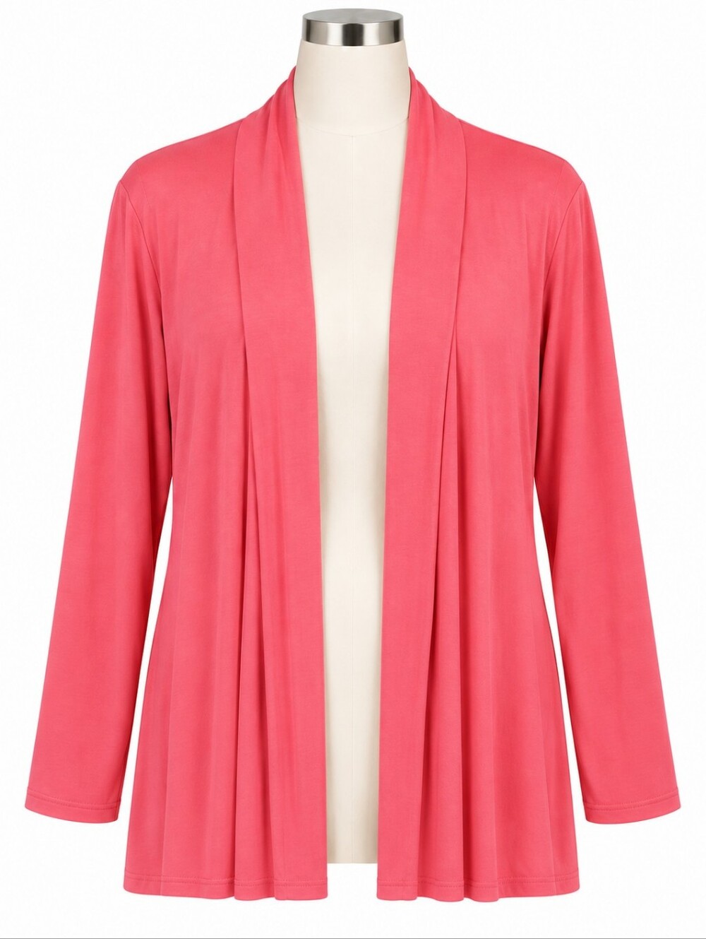 Lynn Ryan Coral Open Front Cardigan Sweater 2X Plus Size Stretch Knit Draped